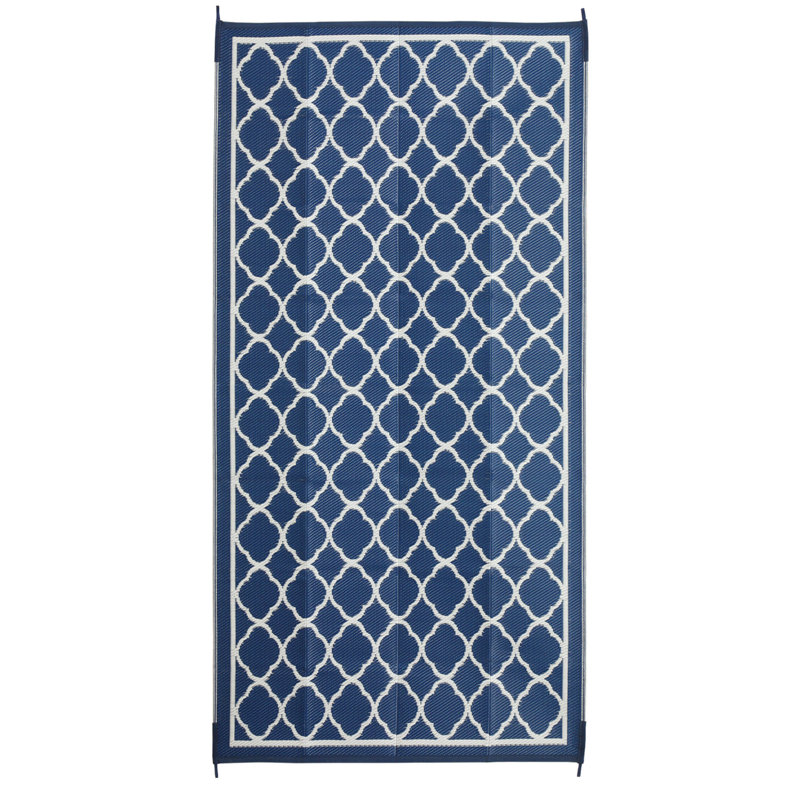 Performance Navy Outdoor/Indoor Area Rug, Runner 9' x 18'