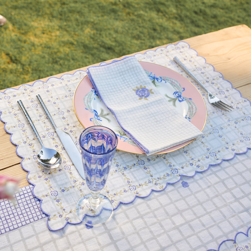 English Rose Table Placemat 14x20 Inch, Purple