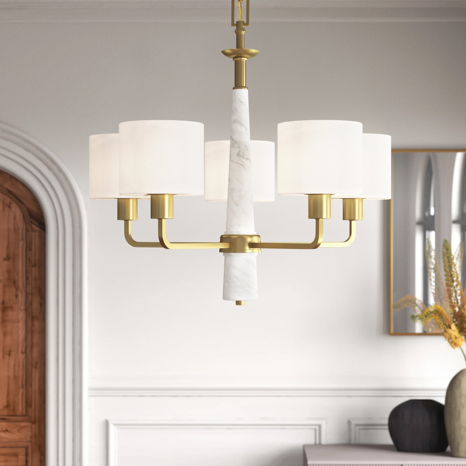 Perth 5 - Light Metal Dimmable Chandelier