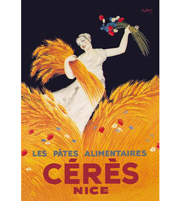 Affiche rétro assiettes alimentaires