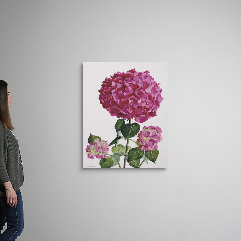 Hydrangea, art mural sur toile, Toile tendue, H 40 po x l 32 po x P 1,25 po