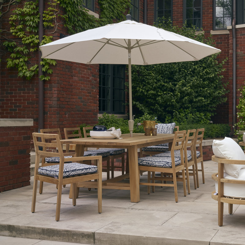 Paige Outdoor Dining Table, Natural Teak