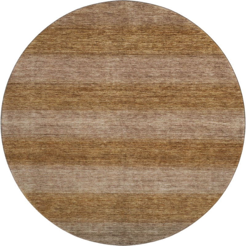 Premium Machine Washable Lubbers AMF1733 Stripe Rug, Round 8'