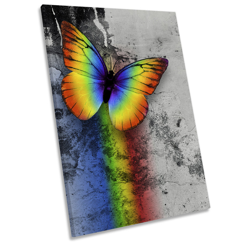 Rainbow Butterfly - Wrapped Canvas Print, 45.7cm H x 30.5cm W x 2cm D