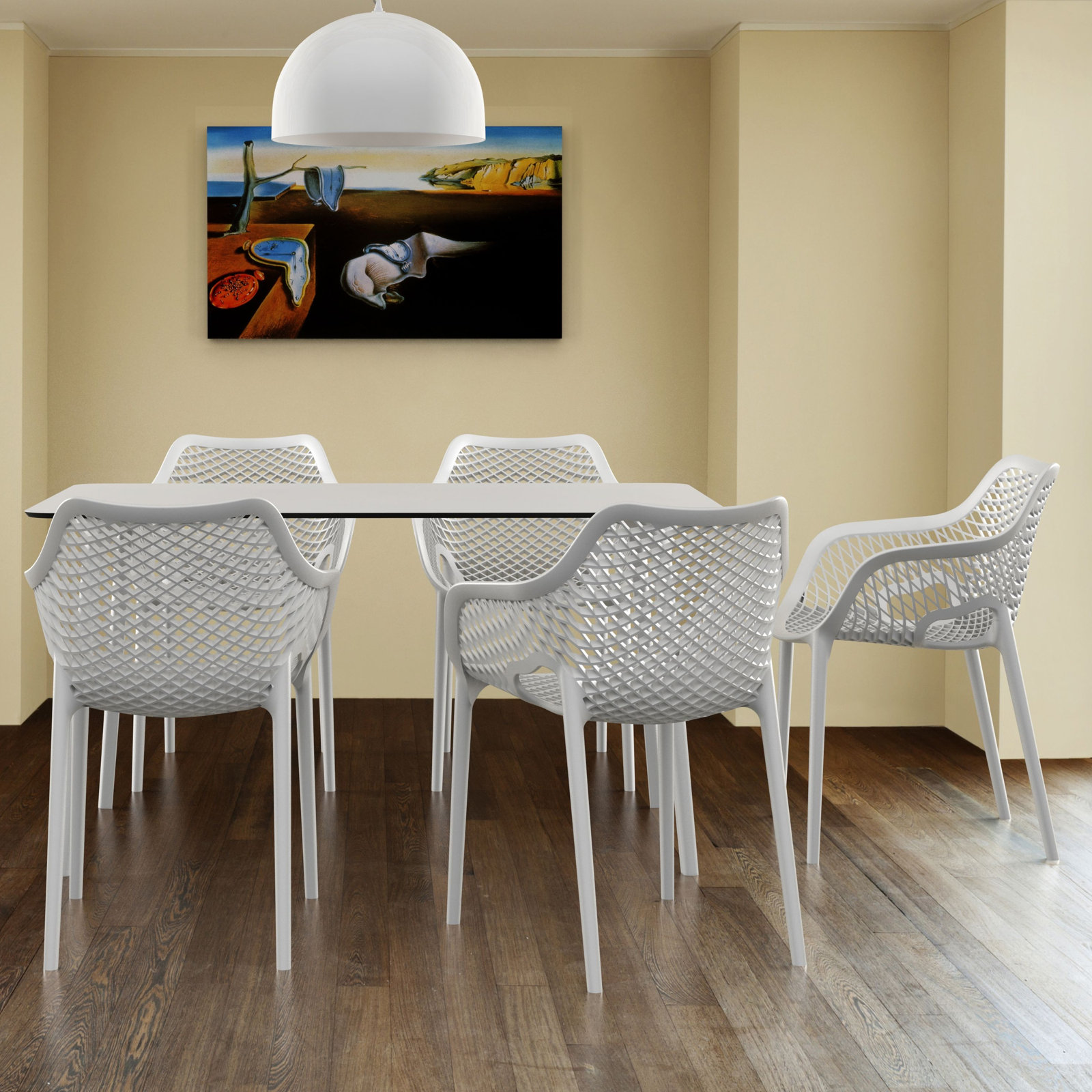 Burt Patio Dining Table, White