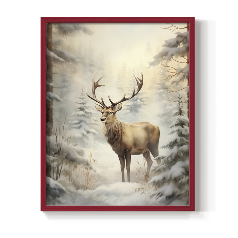 «Christmas Holiday Art», reproduction encadrée DCXC, H 11 po x l 9 po, Rouge