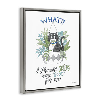 Drôle de chat mangeant une plante sur toile flottante par Deb Strain