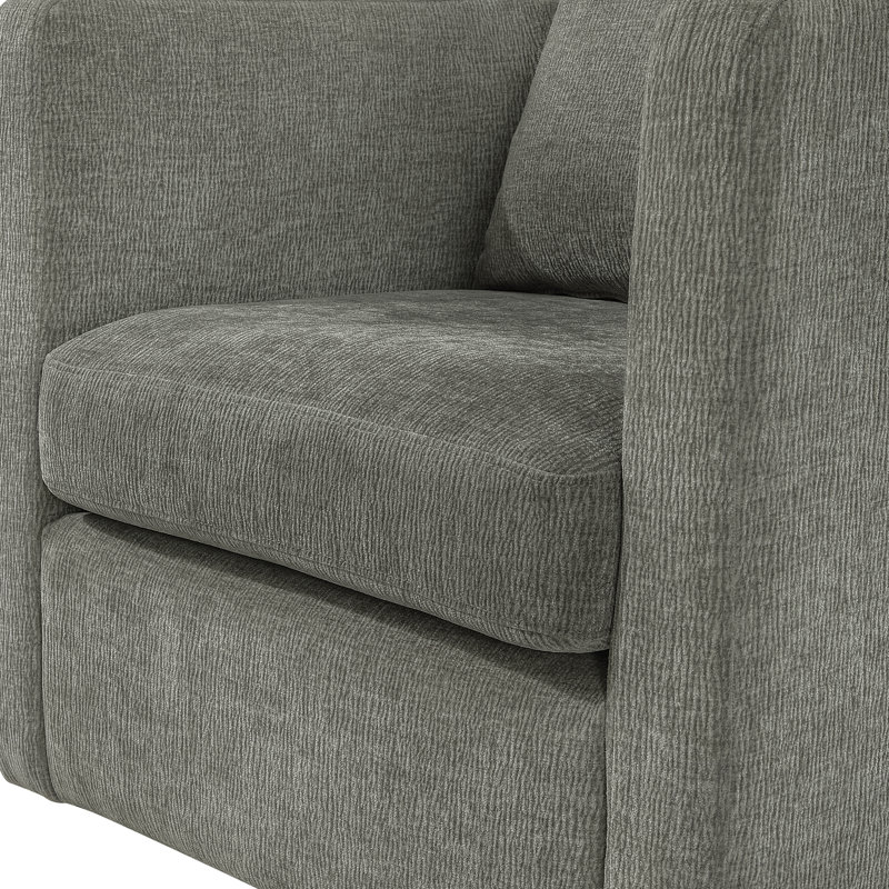 Fauteuil demi-tonneau Fran, Polyester gris