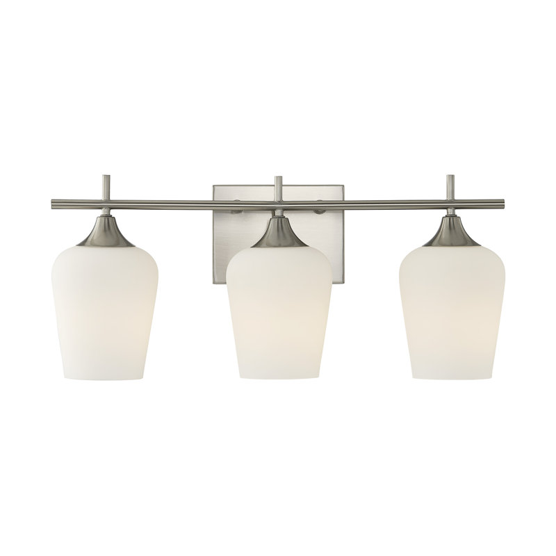 Breena Dimmable Vanity Light, Satin Nickel, White