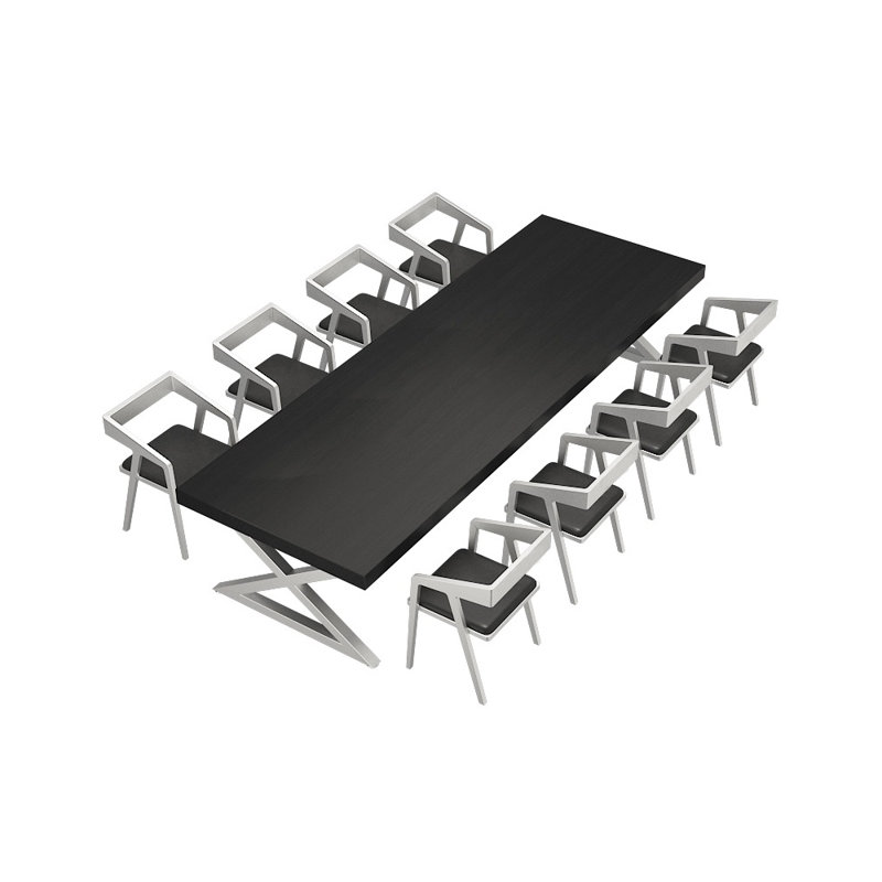Ensemble de salle à manger décontracté de style industriel carré L 94,49 po x l 23,23 po, Noir, Blanc, Noir / blanc