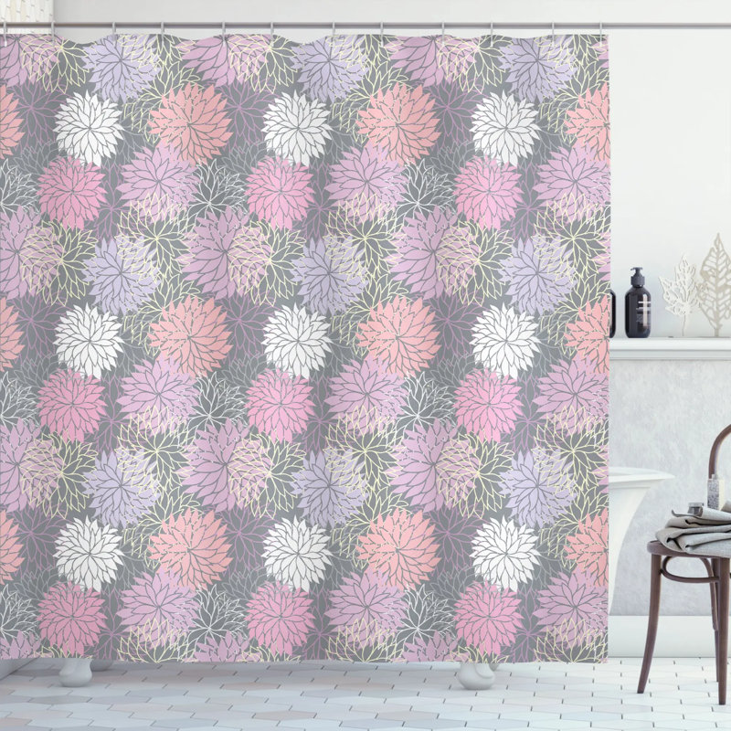 Shower Curtain with Hooks Included, 70" H x 69" W