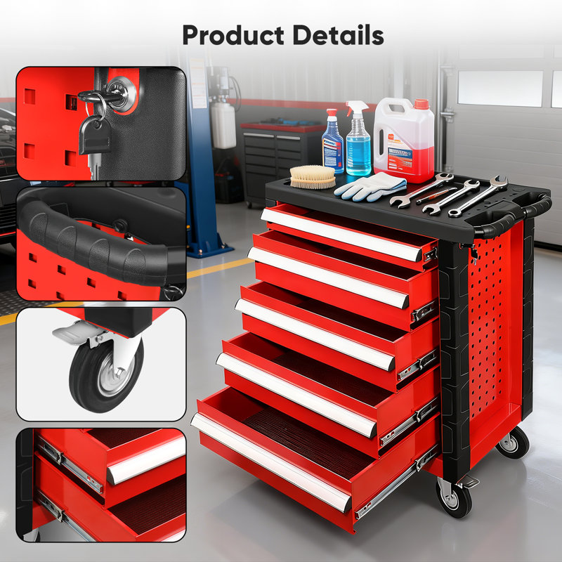 30.5" W 5-Drawer Combination Set With Wheels