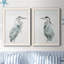 Blue Heron I - ensemble de 2 reproductions d'art sur toile encadrées-595298008-595298007