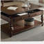 Table basse en noyer avec plateau relevable