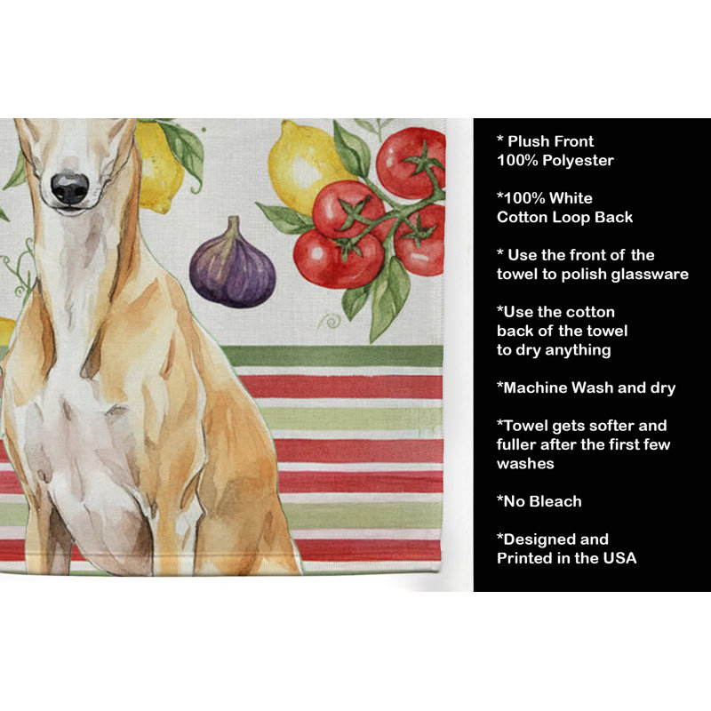 Fawn Whippet Vegetables Kitchen Towel, Fawn Whippet