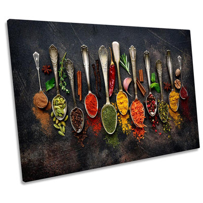 Spoons Spices Kitchen - Wrapped Canvas Print