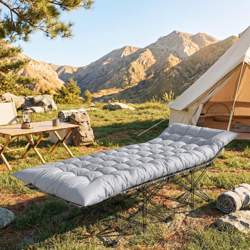Outsunny Cotton Mattress, Light Grey