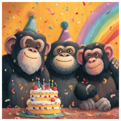 Monkeys With Birthday Cake Bedding Celebration Bedspread Animals