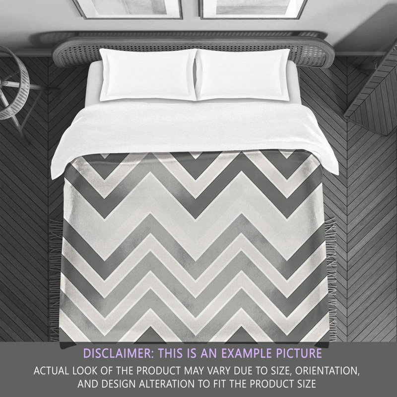 Chevron Comforter, Gray/White, Twin Extra Long Comforter