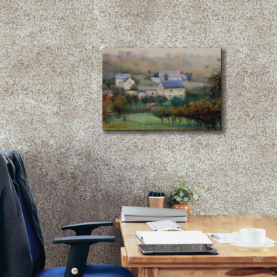 Campagne hameau - peinture sur toile tendue