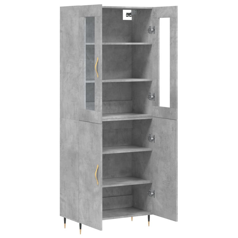 Abdirahin Display Cabinet, Concrete Grey