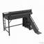 Lit mezzanine avec glissade, étagères de rangement et garde-robe-949858418-949858423