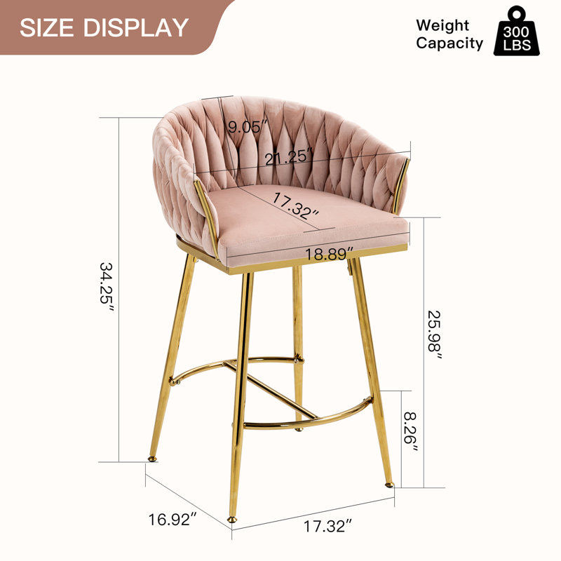 Tabouret de bar 26 po Celie, Rose
