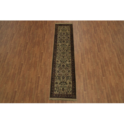 Elegant Beige Traditional Oriental Runner Rug 3x11