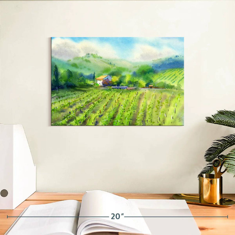 Paysage viticole, H 8 po x l 12 po