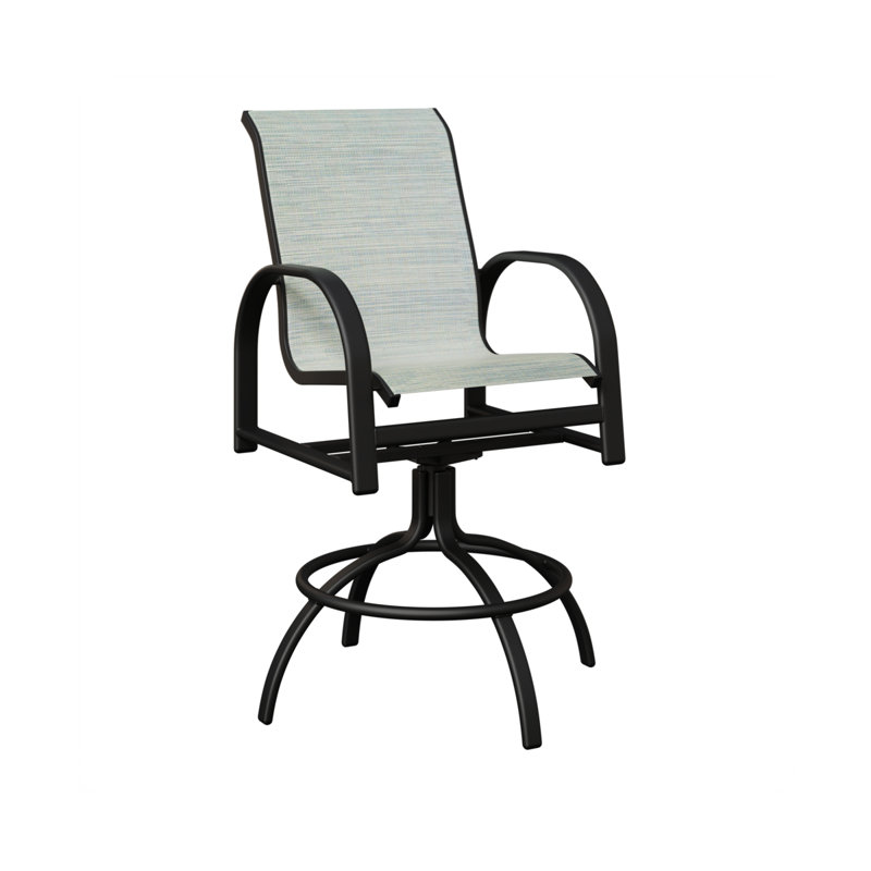 Chaise berçante pivotante en aluminium noir mat Berlin Sling, Noir mat, Martinique