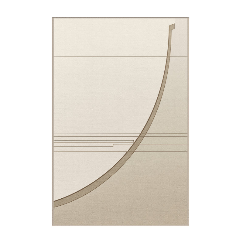 Soft Plush Durr Samurai Bow Yumi Minimalist Clear Area Rug in Beige – Beige Binding, 2x3