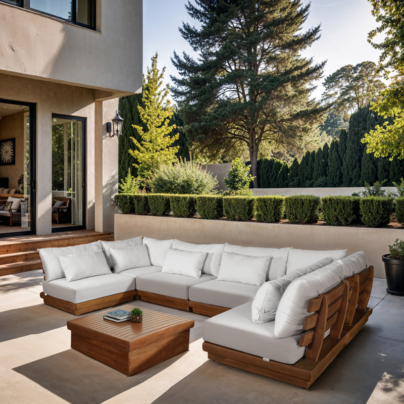 Canapé modulaire d'extérieur rembourré Ivry, Blanc
