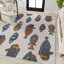 Tapis intérieur / extérieur bleu marine / orange / crème Wigand-69806511