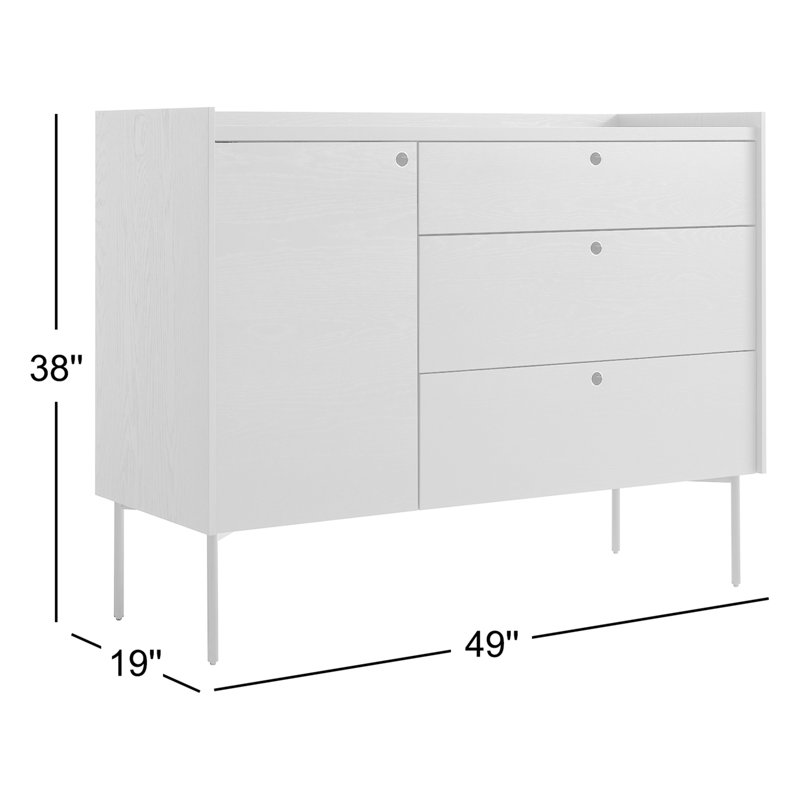 Peek 49'' W Solid Wood Sideboard, Rustic Walnut
