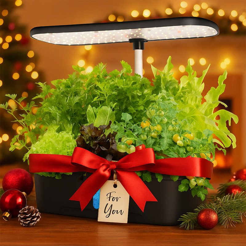Jardin hydroponique intérieur 12 lumières avec lumière DEL - cadeau parfait, Black