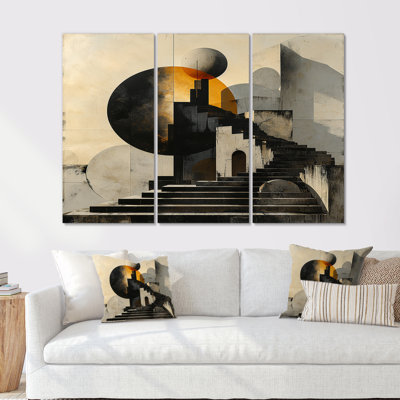 Hidden Stairways To Nevermore - Abstract Landscape Wall Art Set