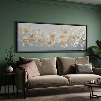 Yellow Butterfly - Oversized Framed Wall Decorations Canvas Print