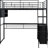 Twin Metal Loft Bed With Led, Desk, Storage - Black Construction Modern Led , And Design-536181818