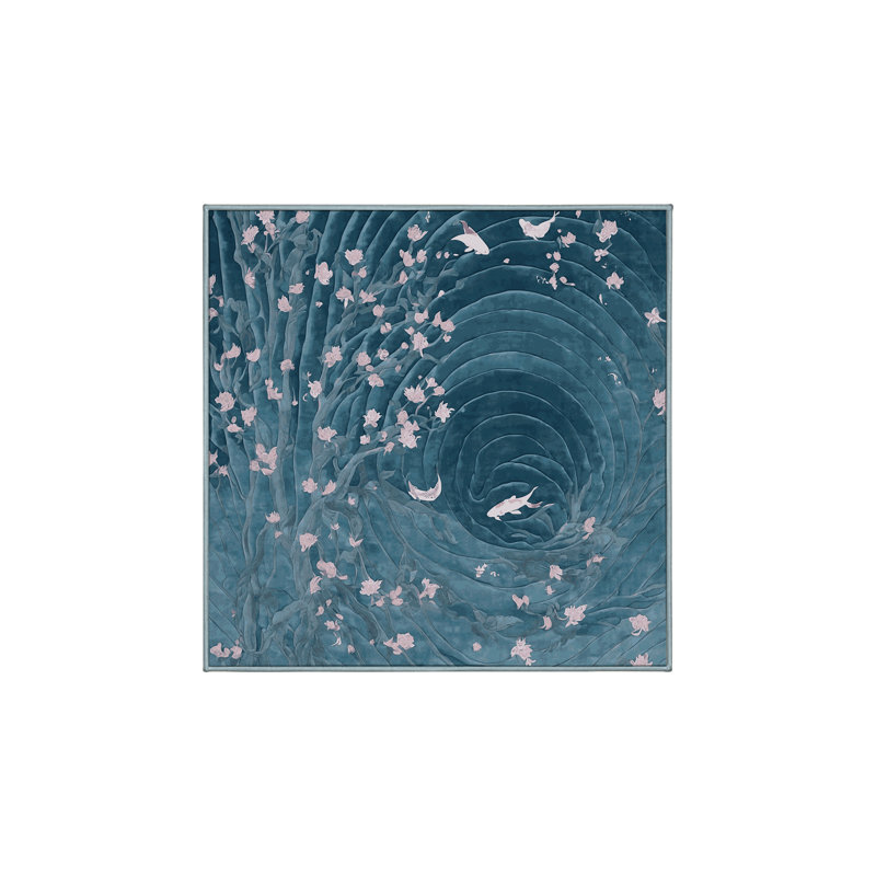 Machine Washable Blue Area Rug, Square 4'