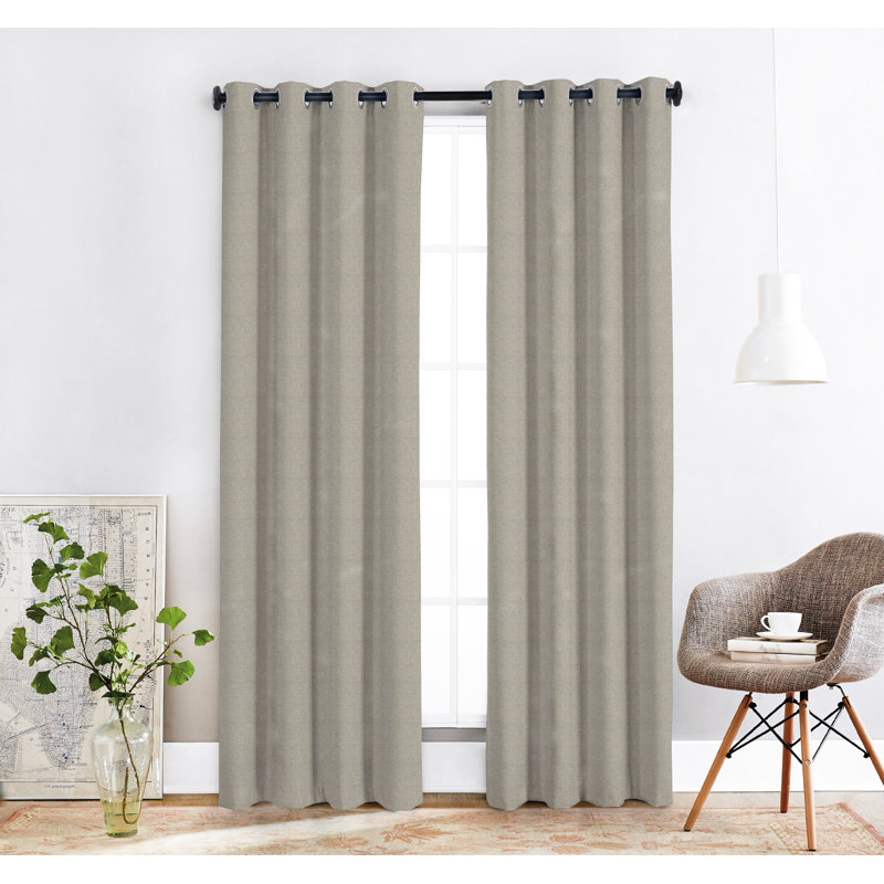 Hereford Curtain Single Panel, Gray, 54" W x 95" L