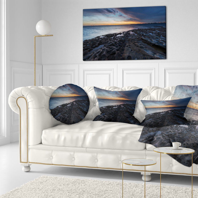 Coussin de seascape la perouse beach sydney, 16 po x 1 po, Coussin décoratif