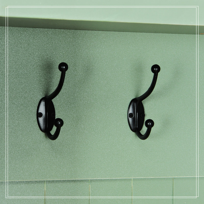 Farmhouse 59"W Wide Hall Tree With 8 Hooks, Green