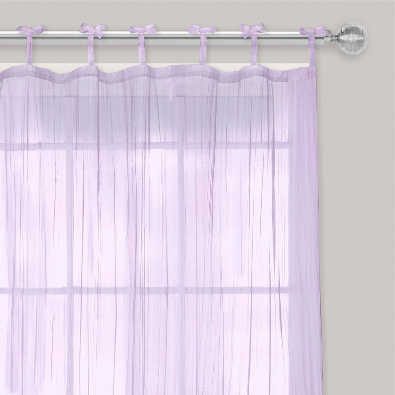 Erasma Sheer Single Curtain Panel, Lilac, 50" W x 95" L