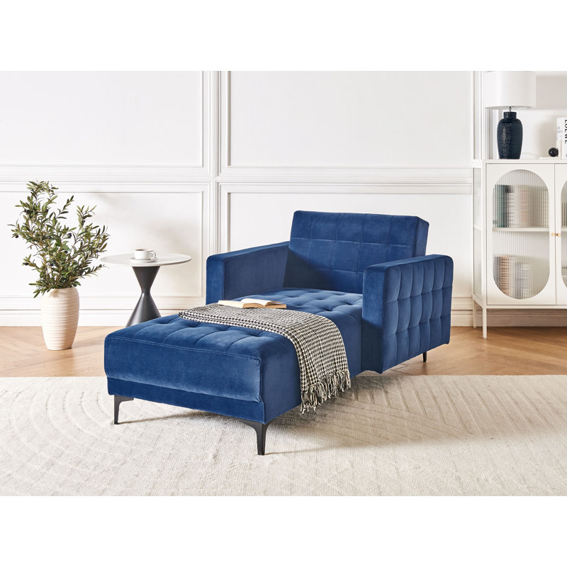 Chmura Velvet Chaise Lounge, Blue