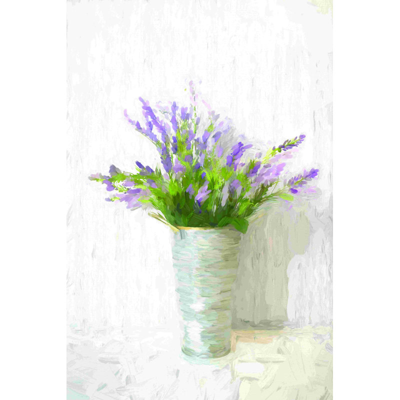 Lavande sur fond blanc Painterly, H 48 po x l 32 po
