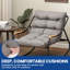 Chaise berçante d'extérieur surdimensionnée pour patio avec coussins épais et moelleux