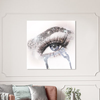 " Fashion And Glam Eyes And Rhinestones Blue Silver, Glam Gray "