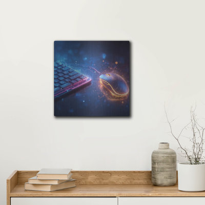  'Radiance Mouse And Keyboard' by Ann Klee Metal Wall Art, 12" x 12"
