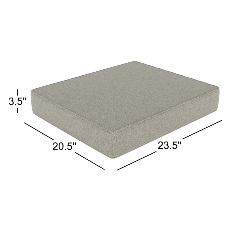Sunbrella® Outdoor Ottoman Cushion, 3.5" H x 23.5" W x 20.5" D, Sunbrella® Spectrum Dove