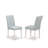 7 Piece Dining Set Consist of a Rectangle Dining Room Table with X-Legs and 6 Baby Blue Linen Fabric Upholstered Parson Chairs, Wire Brushed Linen White -1993921356-1993921358-1993921357
